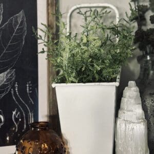 White Metal Hanging Planter