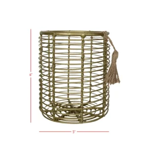 Auden Brass Utensil Caddy Metal with Jute Tassel