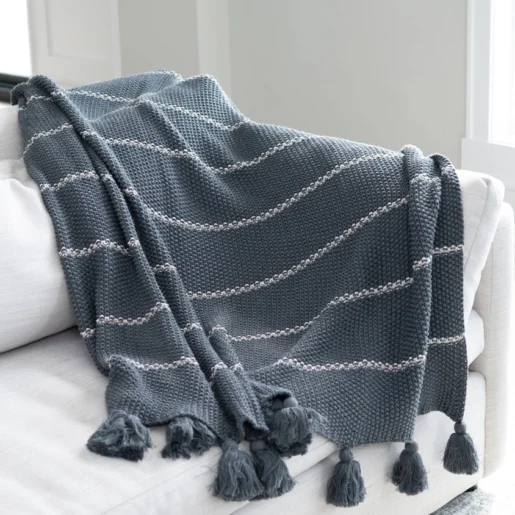 Elin 50x60" Recycled Cotton Decorative Throw Blanket