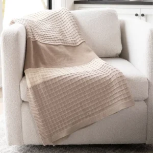 neutral textured 50x60 in throw blanket