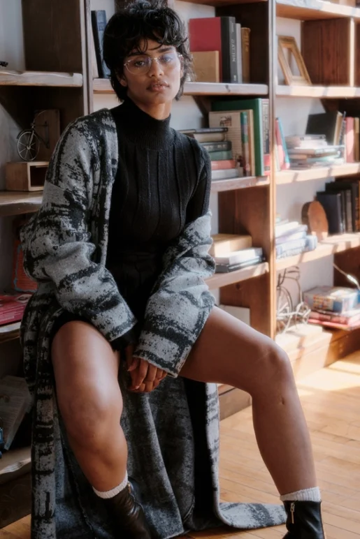Geometric Jacquard-Knit Duster Cardigan - Image 2