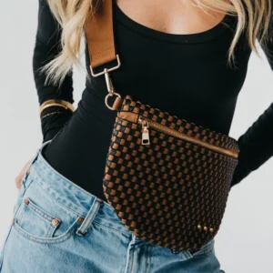 Checkered Coffee Westlyn Woven Bum Bag