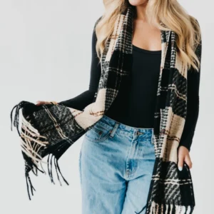 Penny Plaid Fringe Scarf