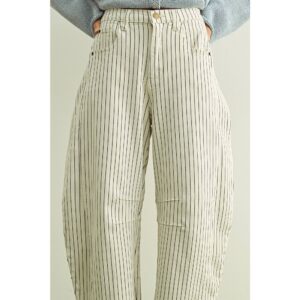 Pinstriped Pattern Barrel Pants